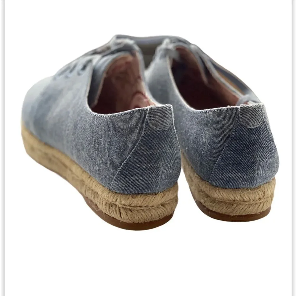 New Joie Denim Lace Up Espadrilles Sneaker…
